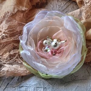 Boho Rose Flower Brooch Apple Pearl Blossom/Magnolia/Peony Artisan Accsessories